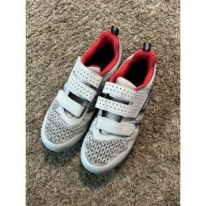 Sport Cycling Shoes Hook & Eye‎ Closure Gray & Red Brand New  Sz 39 6.5 Men's